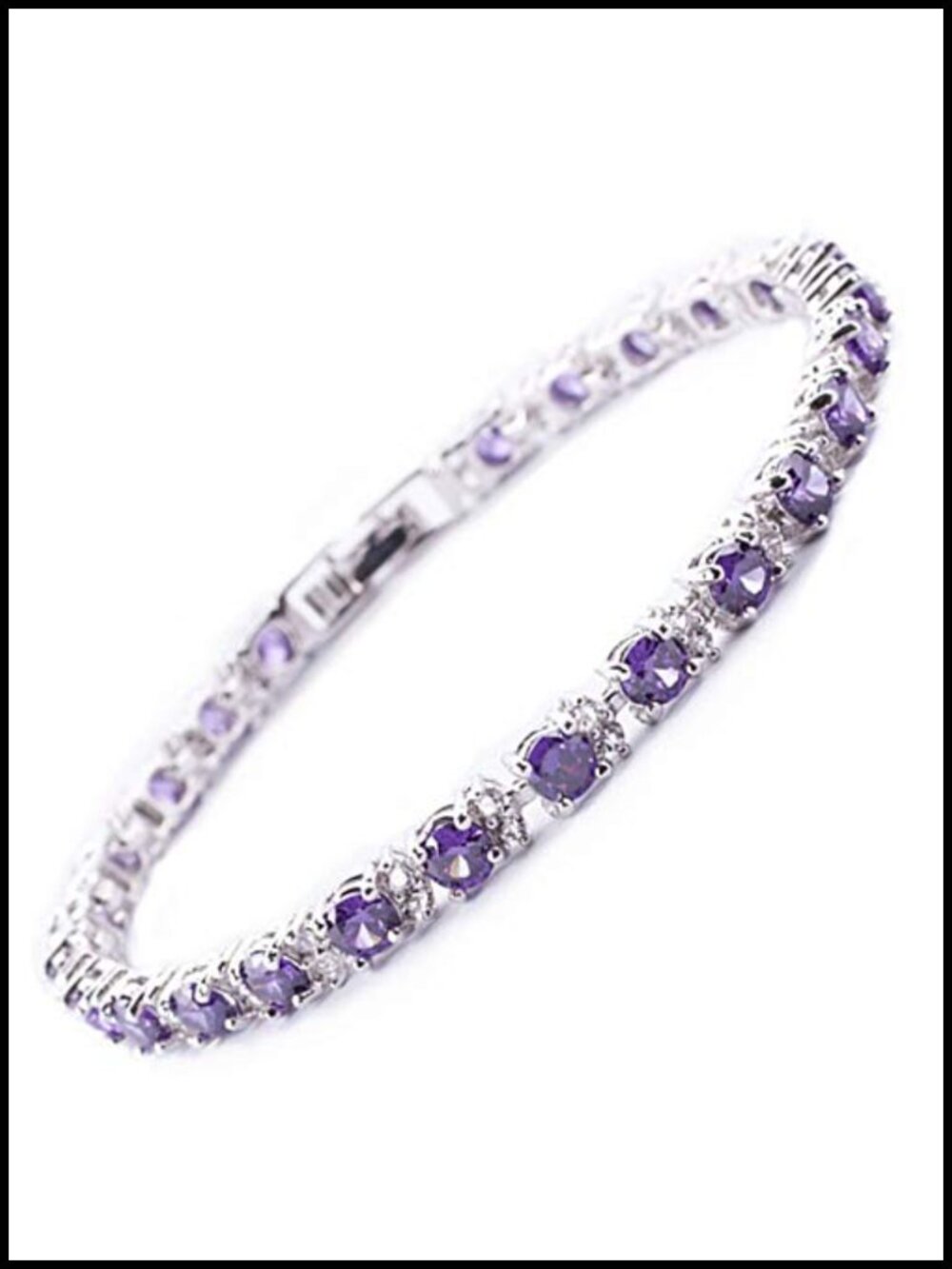 14K Gold Plated Multicolor CZ Tennis Bracelet Adjustable